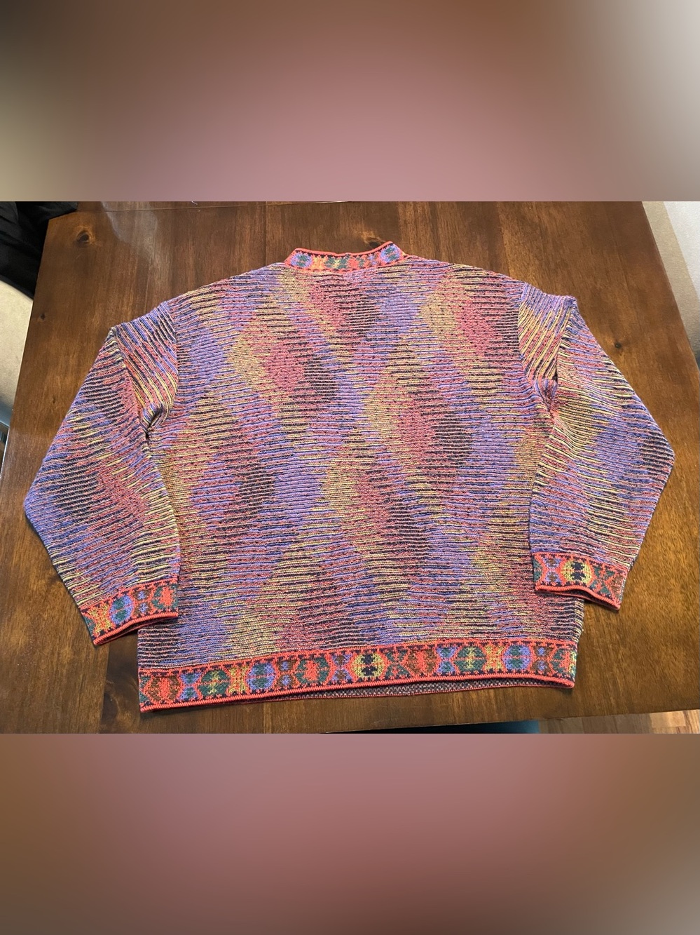 Missoni Vintage Geometric Multicolor Knit Wool Crewneck Pullover Sweater S/M - Picture 5 of 7